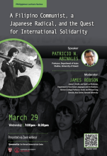 Poster for A Filipino Communist, a Japanese Radical, and the Quest for International Solidarity event