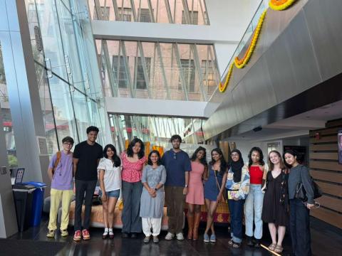 Students with their course instructor, Sudarshana Chanda at the Chuang Theater for the world premiere of The Ceremony on September 28. 