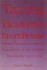 Book jacket image for Taxing Heaven's Storehouse, featuring the title in red against a purple background 